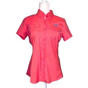 Columbia Performance Salmon Rose Colored Fishing Gear Shirt